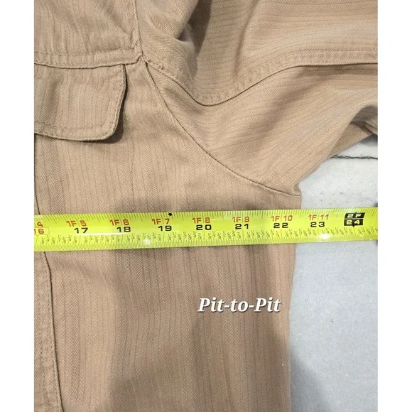 Y2K Live A Little Jacket Womens XL Khaki Concho Button Western Utility - Picture 7 of 11